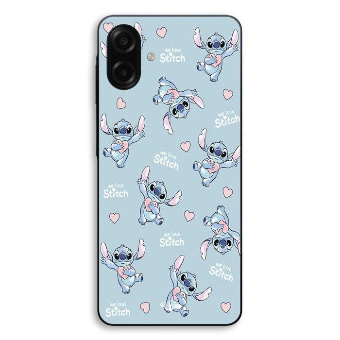 Coque Pour Samsung Galaxy A07 Stitch love coeur rose Maniacase