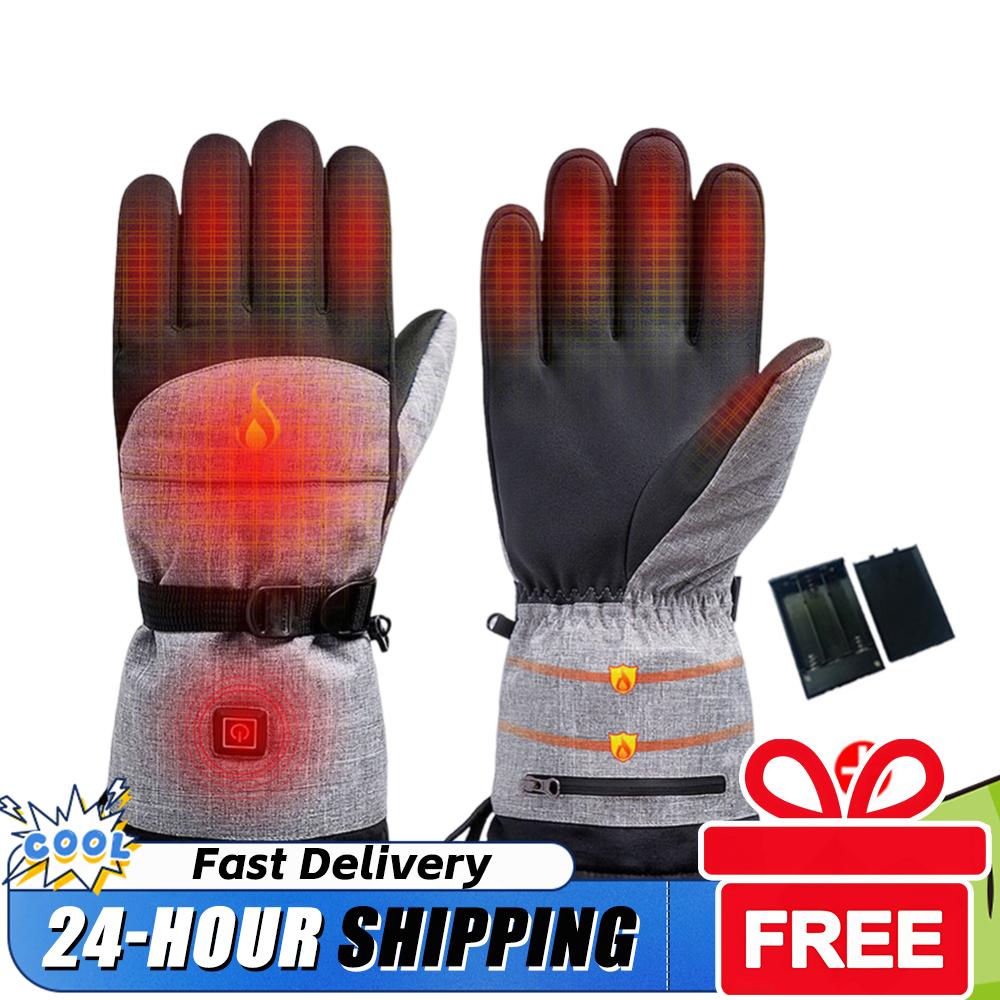 Smart Heated Gloves Winter Waterproof Electric Heating Gloves for Motorcycle Riding Outdoor Sports & Skiing (Gloves+Battery Box)
