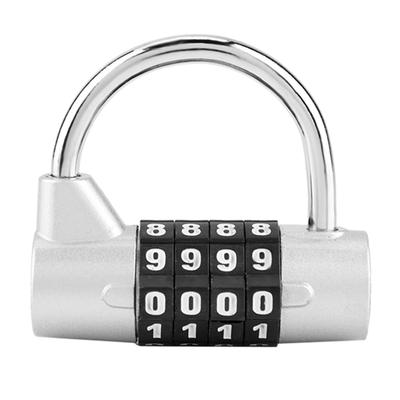 4 Dial Digit Code Combination Padlock Travel Suitcase Gym Locker Security Password Lock Silver
