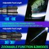 1/2PCS High Power Long Range LED Flashlight Zoomable Type-C Rechargeable Tactical Handheld Light for Outdoor Camping Fishing