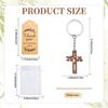 20PCS Natural Finish Wood Crucifix Keychains Gift for Baptism Communion Parties Including Friendly and Handmade