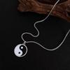 Necklace Compass Titanium Steel Tai Chi Amulet Engraved Link Present Steels Pendant Wide Row Jewelry Stainless Circle Cool