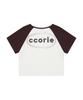 Kkolie Logo Raglan Crop Short Sleeve T-Shirt Burgundy Cream