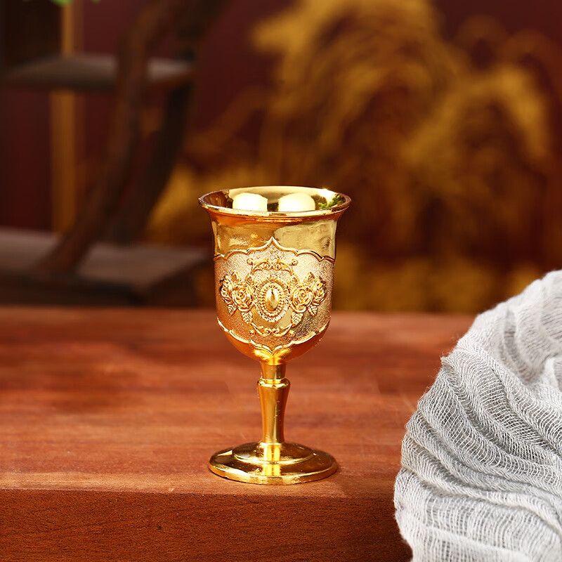 Европейский винтажный металлический и стеклянный стакан для спиртного