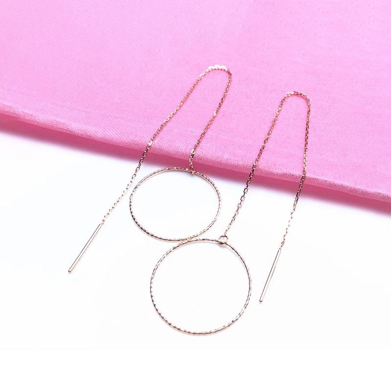 Exquisite Russian 585 Purple Gold Fashion Versatile Large Circle Earphone Women'S Foreign Gas Plated Rose Gold Earphone Women'S