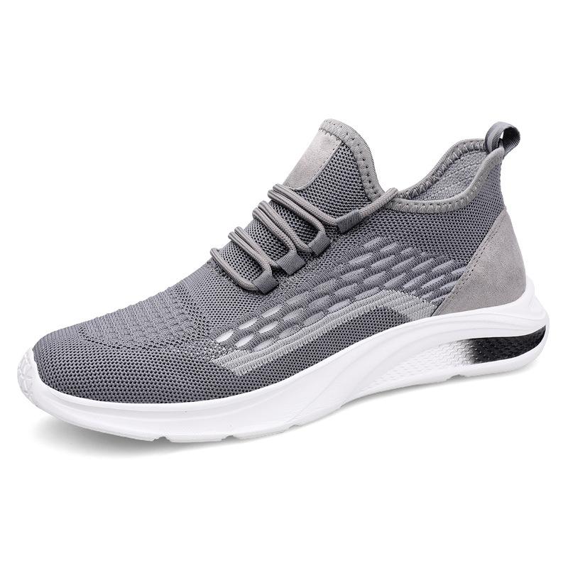 

Men s shoes spring and summer breathable sports shoes foreign trade trend fly-woven mesh shoes large size running shoes versatile casual shoes 45 серый