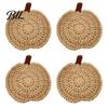 Manteles Individuales para Mesa de Café Hechos a Mano de Ganchillo Posavasos de Calabaza, Manteles Suaves de Poliéster, Posavasos Decorativos de Otoño, Accesorios de Comedor Rústicos con Temática de Otoño