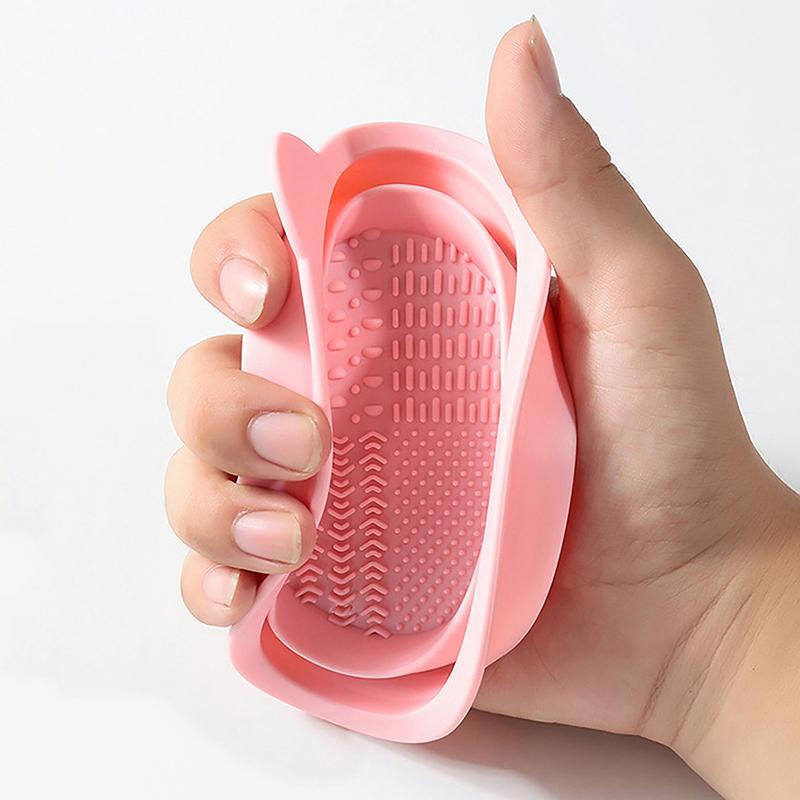 Medvědí uši Silikonová podložka na čištění štětců na make-up Krásné vejce Čištění štětců na obočí Podložka na čištění Přenosné ruční nástroje na make-up