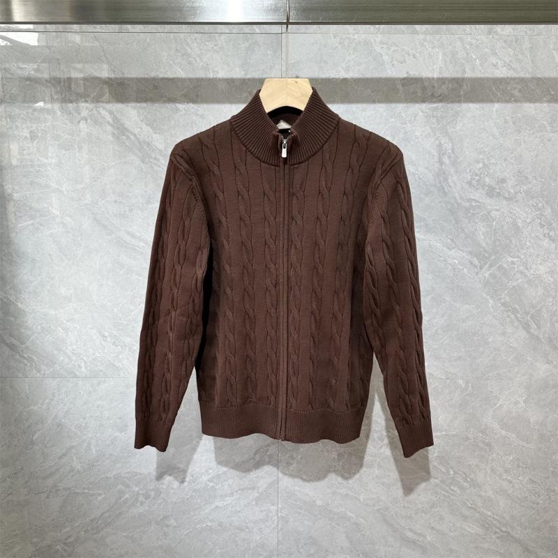 

Men s High-End Stand Collar Long Sleeve Knit Sweater Coat for Autumn & Winter L кавовий