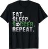 Eat Sleep Soccer Repeat Graphic Tee Breathable Cotton Short Sleeve TShirt for Boys
