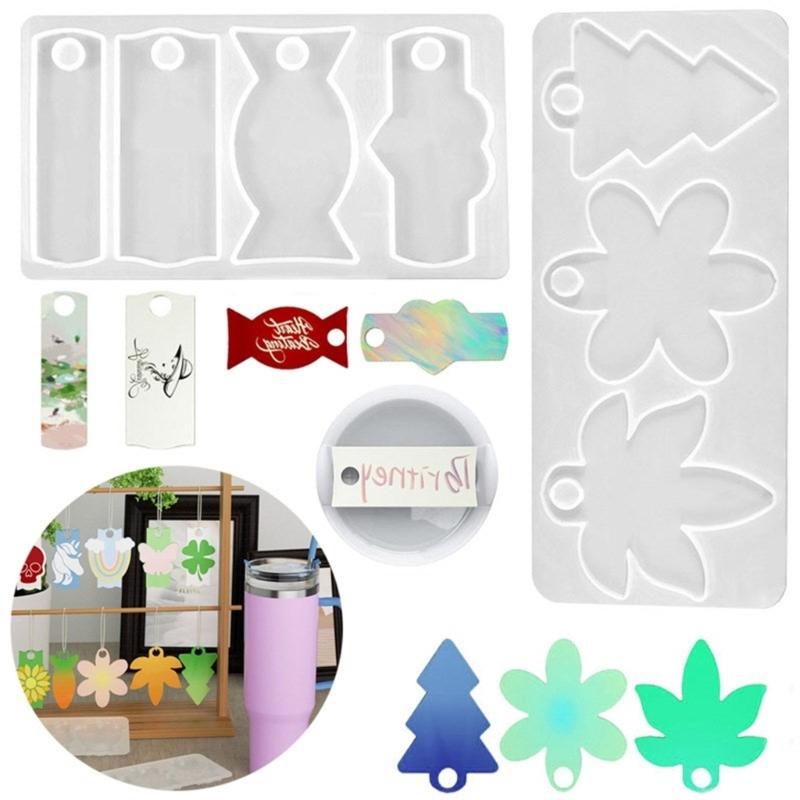DIY Name Plate Resin Molds for Cup Lid 3 Cavities Nameplate Silicone Molds Epoxy Casting Personalized Custom Name Mould