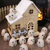20 Pcs Halloween Miniature Ghost Figurine Cute Tiny Resin White Ghost Statue for Garden Bonsai Sand Table Decoration