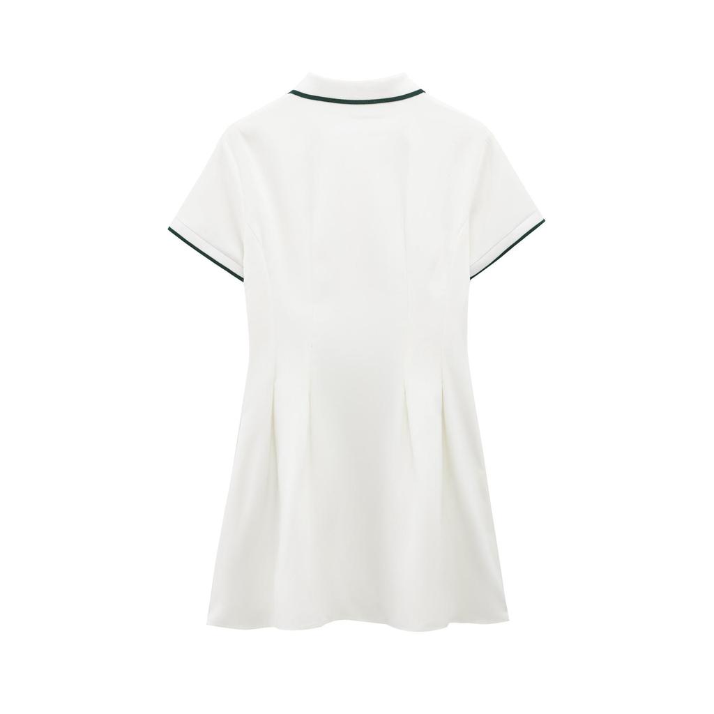 Evropský a americký styl dámské žebrované šaty s širokým lemem - Kolekce jaro a podzim 2025