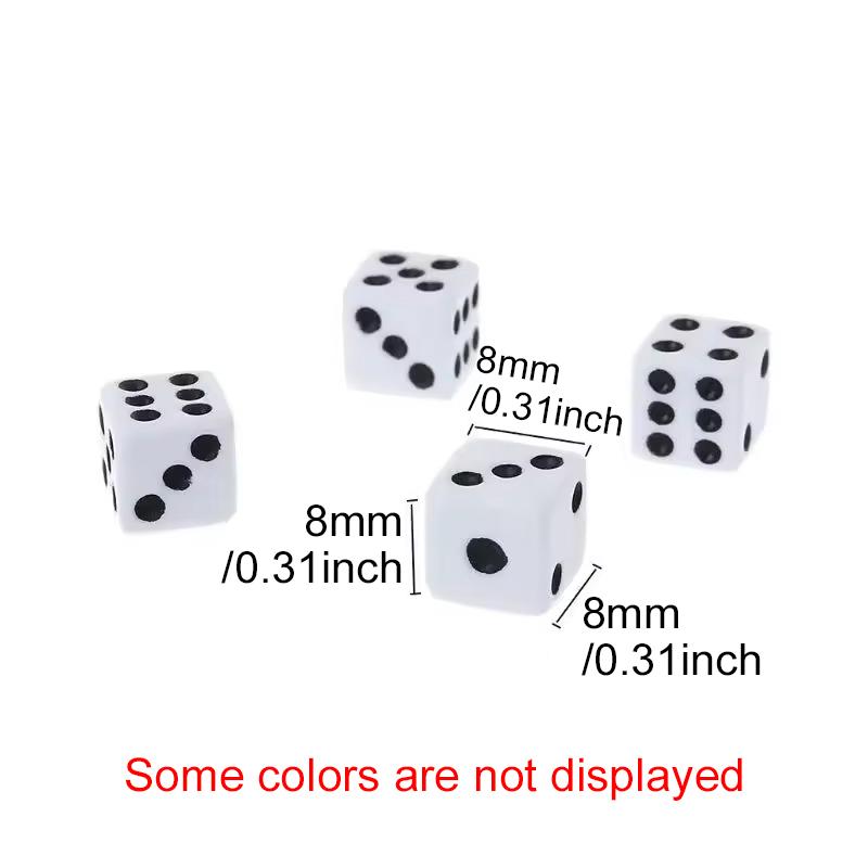 100-200PCS Assorted Color 8mm Size Dice Mini Standard Six Sided Gambling Dice Bar KTV Festival Carnival Gathering Game Props ZYF