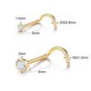 1/5PCS Titanium 1.5/2/2.5/3mm Gem Nose Stud Piercing Earring Gold Color Nose Screw Prong CZ Nose Nostril Piercings Retainer Gift