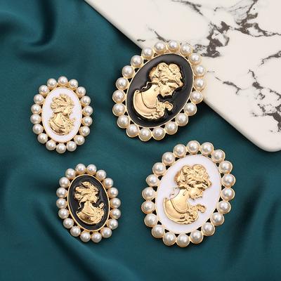 Schönheits-Avatar Brosche Vintage Anstecknadel Perlen-Accessoires Pullover Jacke Blendschutzbrosche
