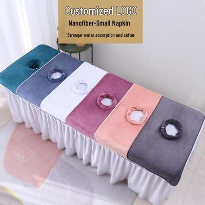 Maßgefertigtes Schönheitssalon-Set: Verdickte Massagebett- und Kissenhandtücher mit Gesichtsloch