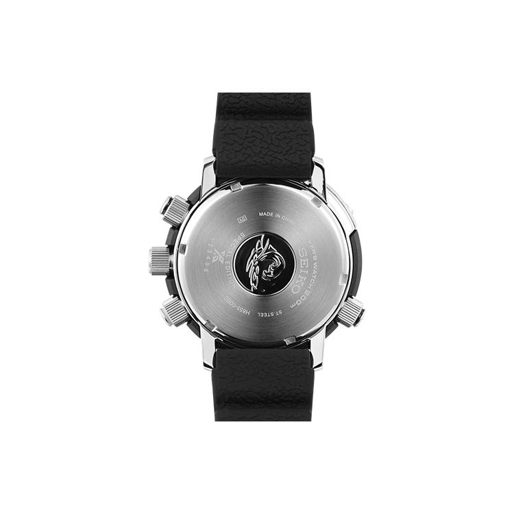 Seiko Solární pohon Silikonový řemínek Hodinky Pánské hodinky Černý ciferník SNJ035P1