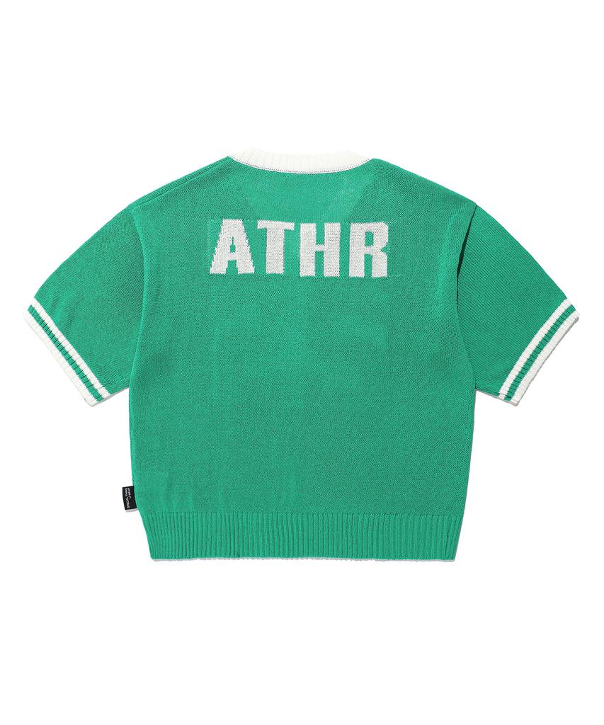 Andy Other Oversized V-Neck Short Sleeve Knit Green