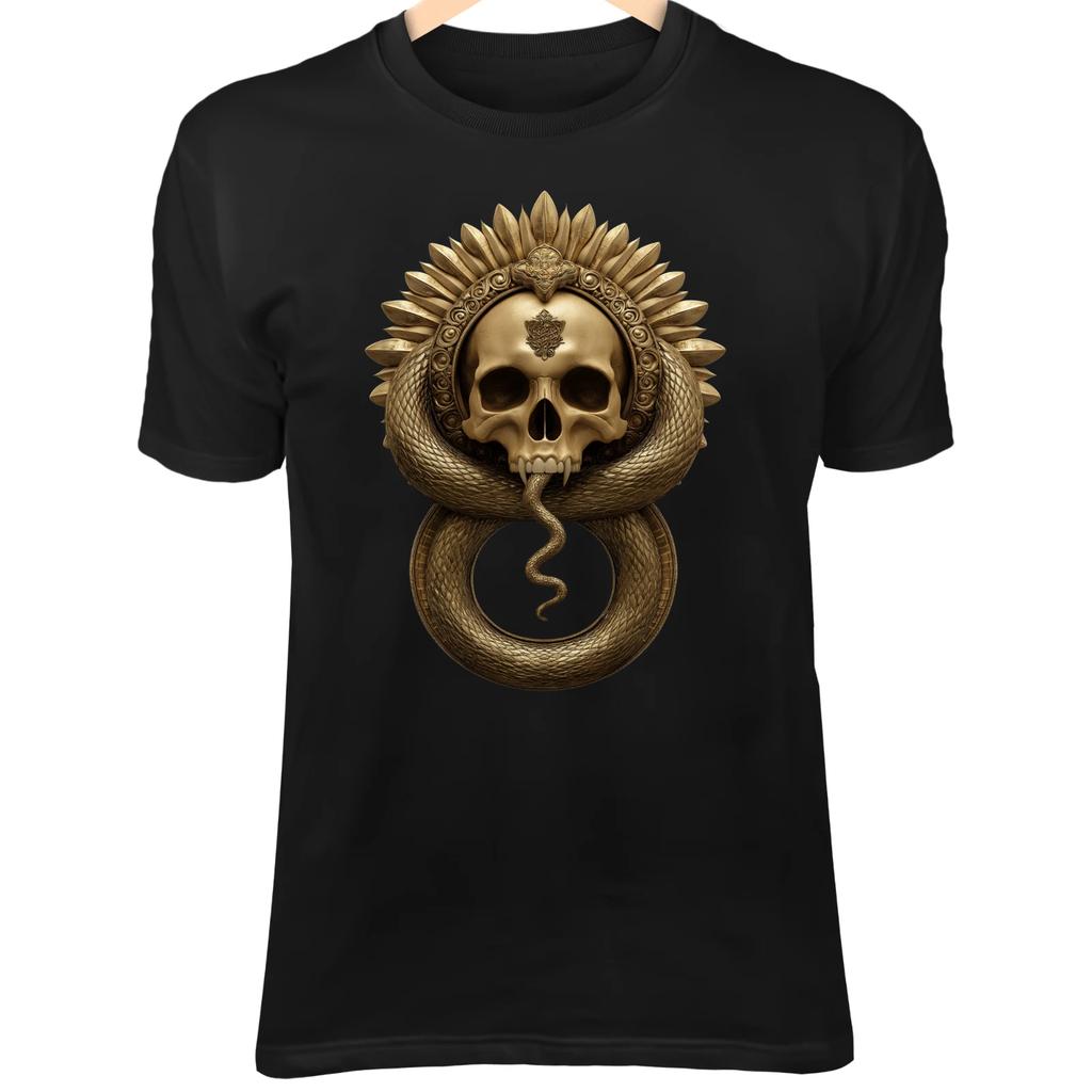 Mechanical Skull T-Shirt – Gears & Melting Clock, Death X Time Symbolism