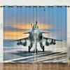 3D Vehicle Aircraft Fighter Digital Printing Curtain Blackout Punching