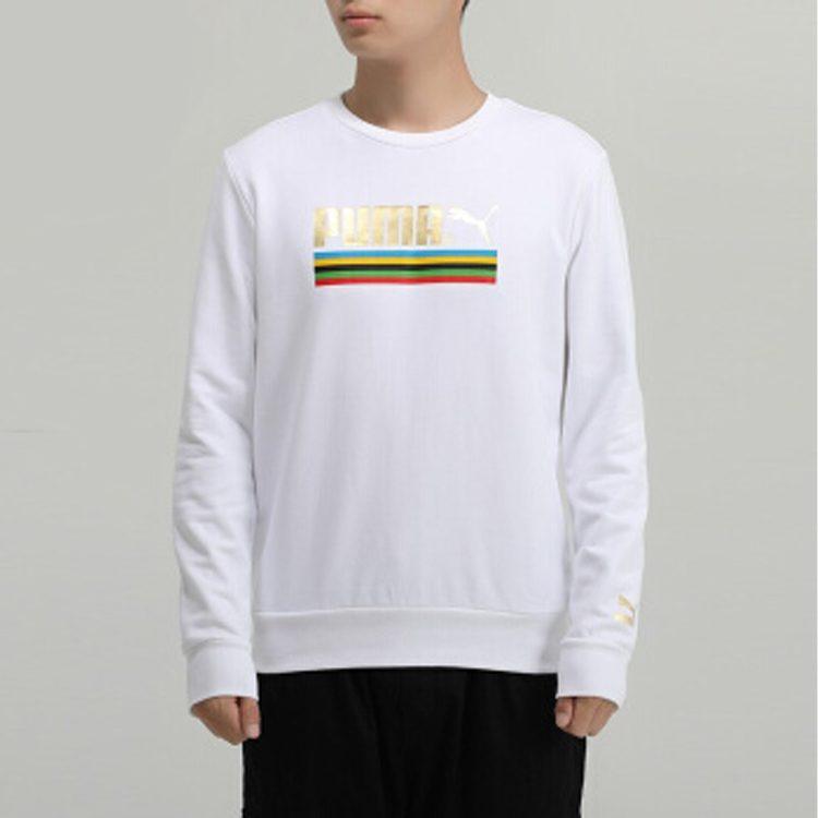 PUMA Sweatshirts Men's White Crew Neck Moderate Regular 599285-02
