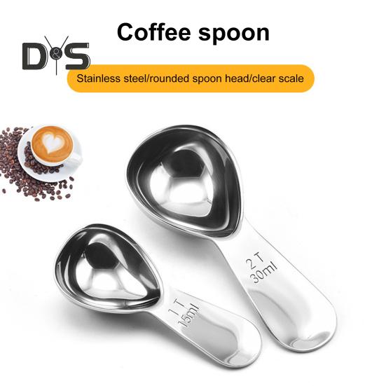 Coffee Scoop Stainless Steel Measuring Spoon 15/30ml Tablespoon for Ground Coffee Sugar Spices Short Handle Cooking Measurement Tool