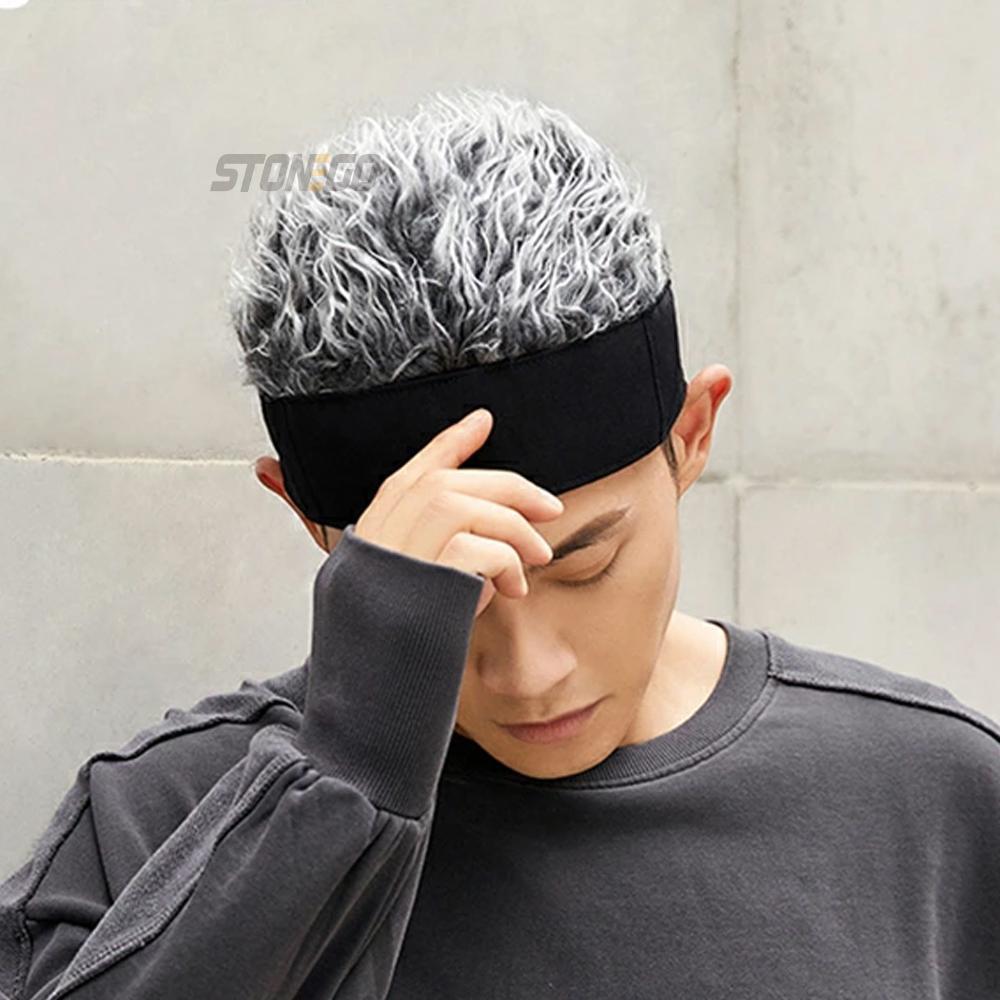 Men Wig Cap Fashion Casual Baseball Cap Adjustable Snapback Hats Hip Hop Hat Roleplaying Props Pullover Hat Band Vocal Hat Gifts