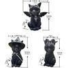 1 Stück Schwarze Katze Statue Hexe Gothic Dekor Handbemalte Skulptur Halloween Schreibtisch Ornament Mysteriöse Niedliche Figur Heimdeko