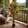 Artificial Croton 120 cm Decorative Artificial Plant with Pot and Leaves for Interior Decoration Multicolor