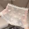 Ladies Summer New Sexy Lace Satin Transparent Mesh Gauze In Waist Triangle Briefs
