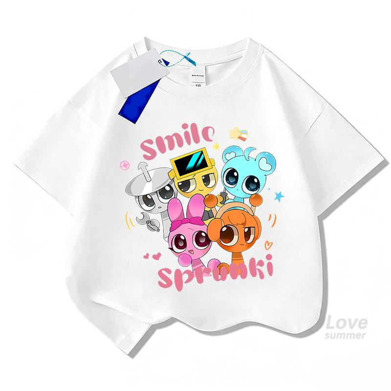 T-shirt Sprunki per Bambini T-shirt Incredibox per Bambini Top a Manica Corta per Bambini e Bambine Vestiti Estivi per Bambini Abbigliamento per Bambini
