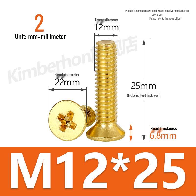 Copper Phillips Countersunk Head Machine Screws, Sizes M2–M4, Lengths 6/8/10/12mm