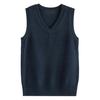 Damen Strickweste V-Ausschnitt Ärmellos Rippenbesatz Einfarbig Weste Tops Herbst Winter Lockere Passform Strickmode