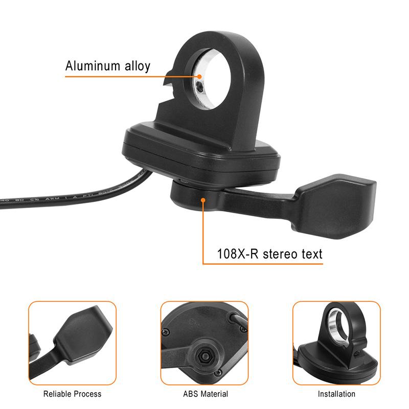 Acceleratore Universale per E-Bike 108X Acceleratore a Dito Destro 12V-72V Acceleratore per Bicicletta Elettrica Tensione Impermeabile Acceleratori a Pollice