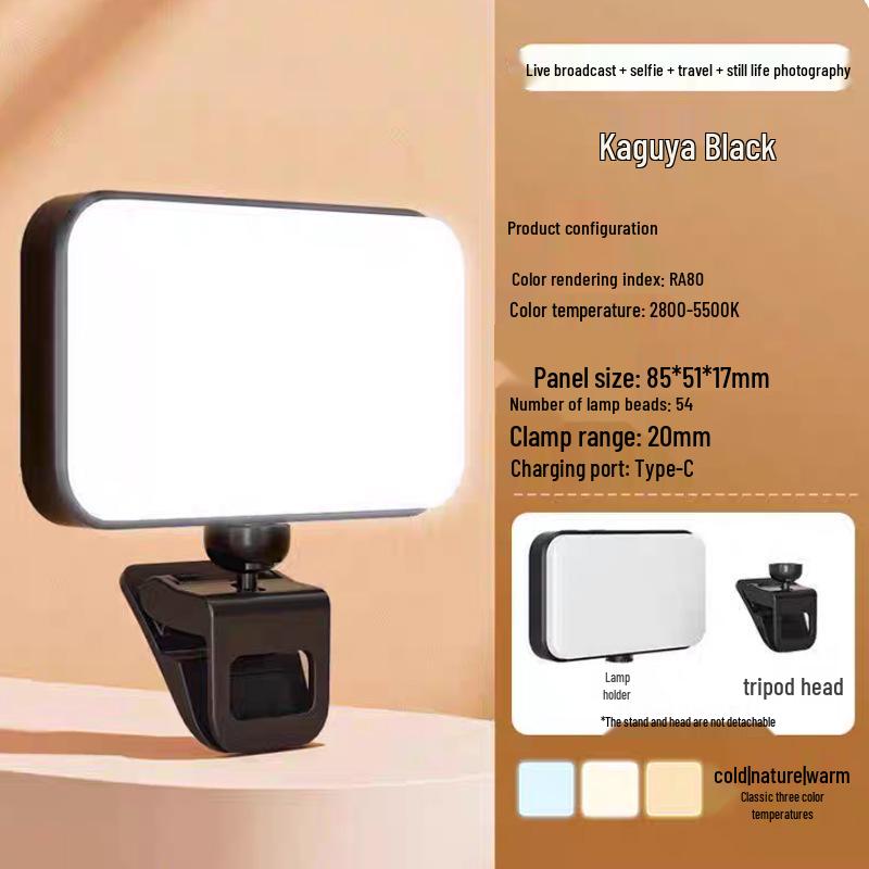 Luz de Preenchimento LED Compacta de Mão para Fotografia Móvel e Transmissão ao Vivo