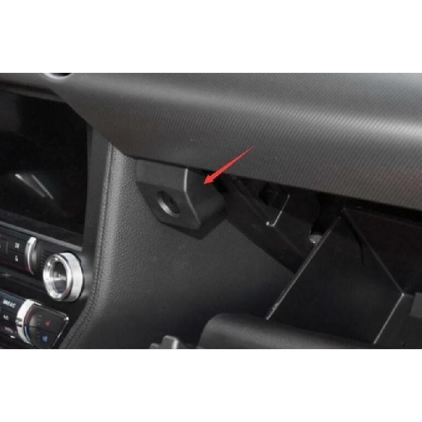 For Ford Mustang 2015-22 Red Carbon Fiber Co-Pilot Glove Boxes Handle Cover Trim