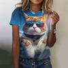 Neues lustiges Katze 3D-Druck Damen T-Shirt Weiblich Harajuku Freizeitkleidung Damenmode Niedliche Tiergrafik T-Shirts Mädchen Oberteile