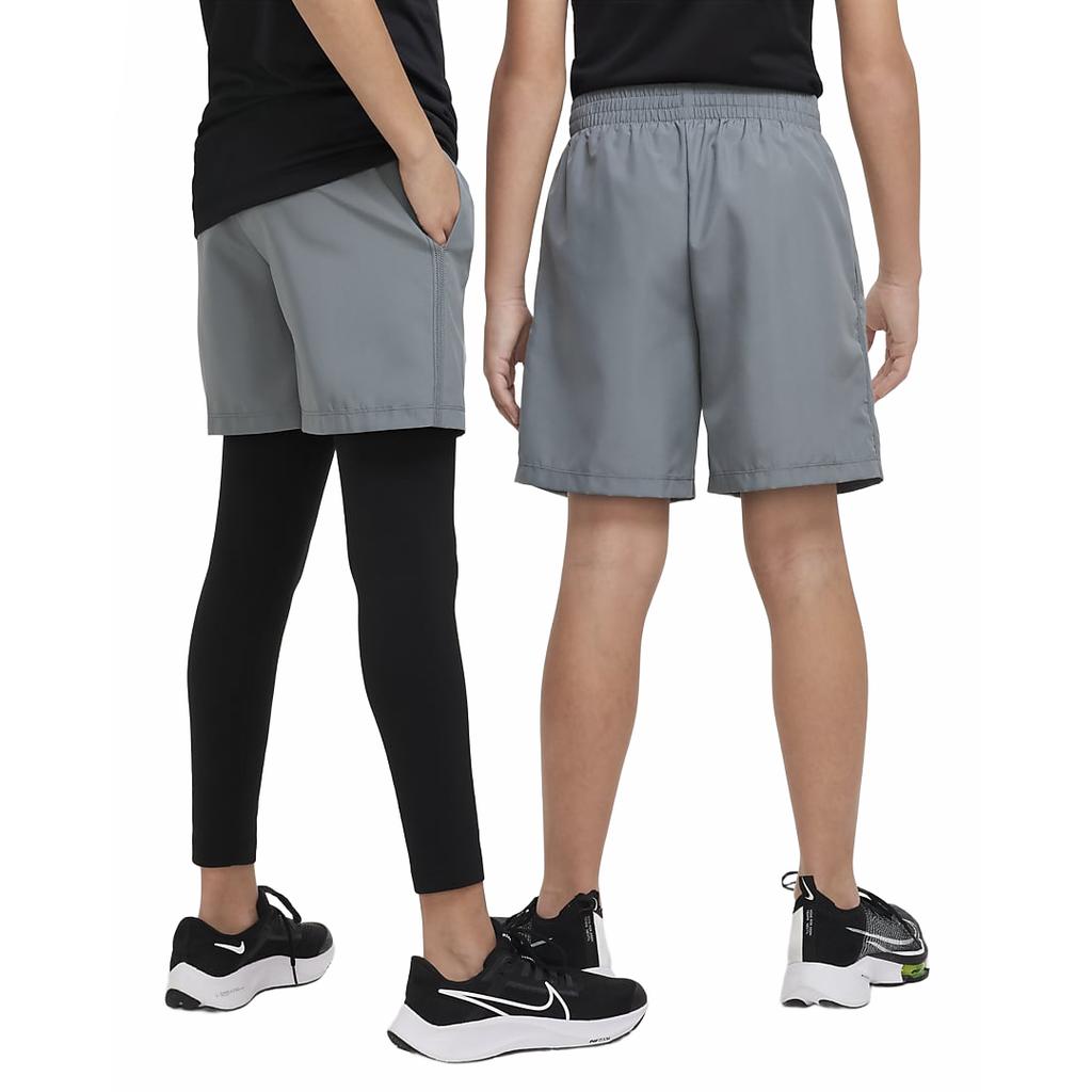 Nike Solid Color Elastic Waist Comfortable Versatile Shorts Kids shorts Gray White DX5382-084