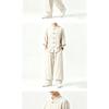 Men Chinese Style Retro Stand Collar Shirt And Pants Casual Two Piece Set