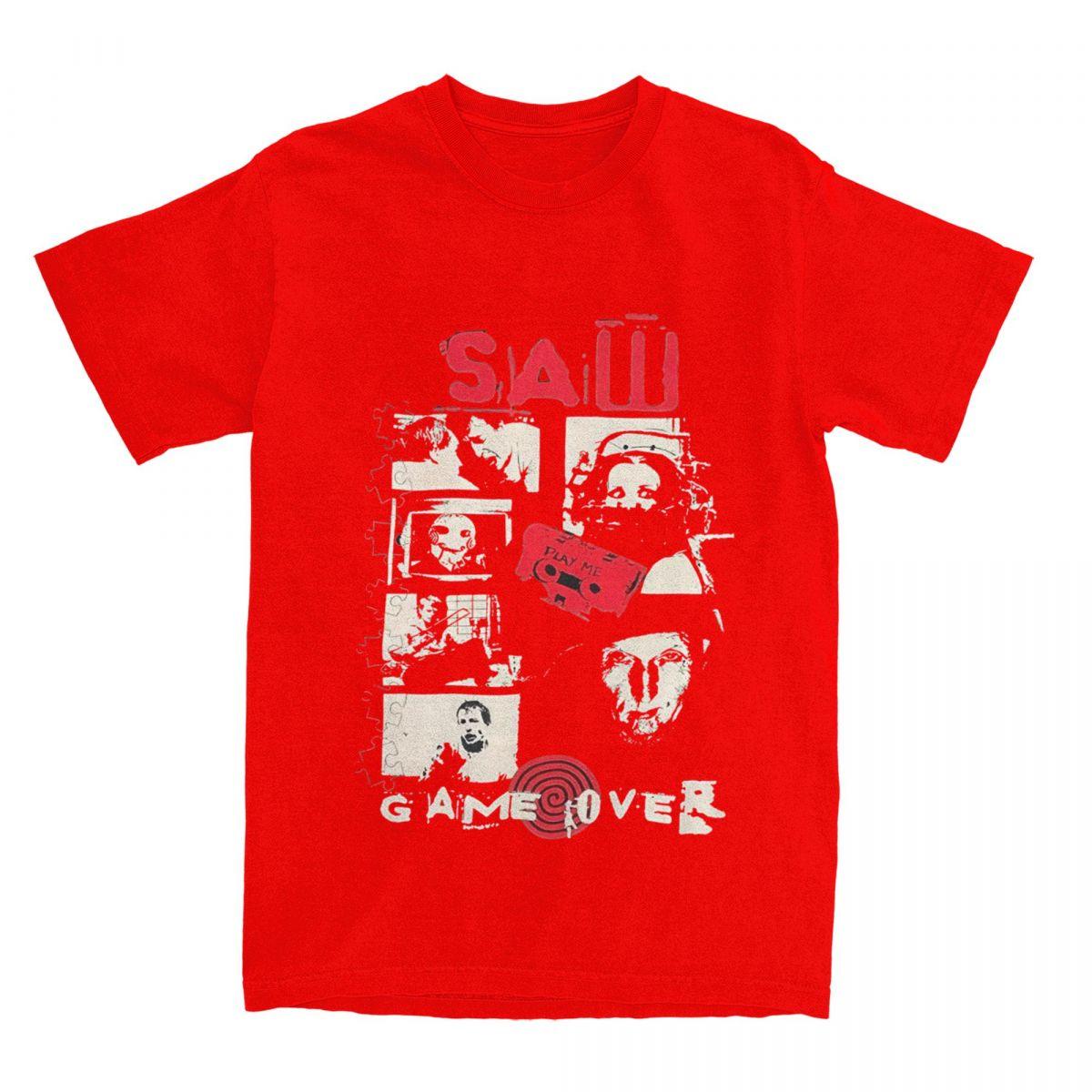 

Vintage Saw Jigsaw Game Over Unisex Womens T Shirts Merch Humor Tees TShirt Cotton Plus Size Clothes S