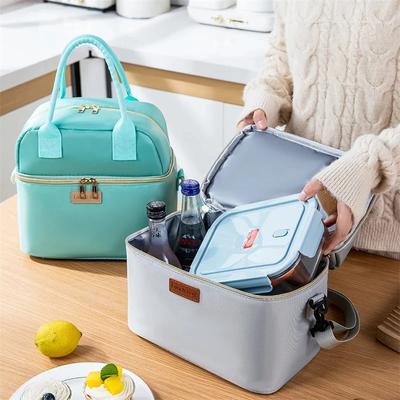 Outdoor Portable Insulated Lunch Bags Thermal Cooler Tote Leakproof Handheld Work Lunch Box Waterproof Pouch Organizer Bag
