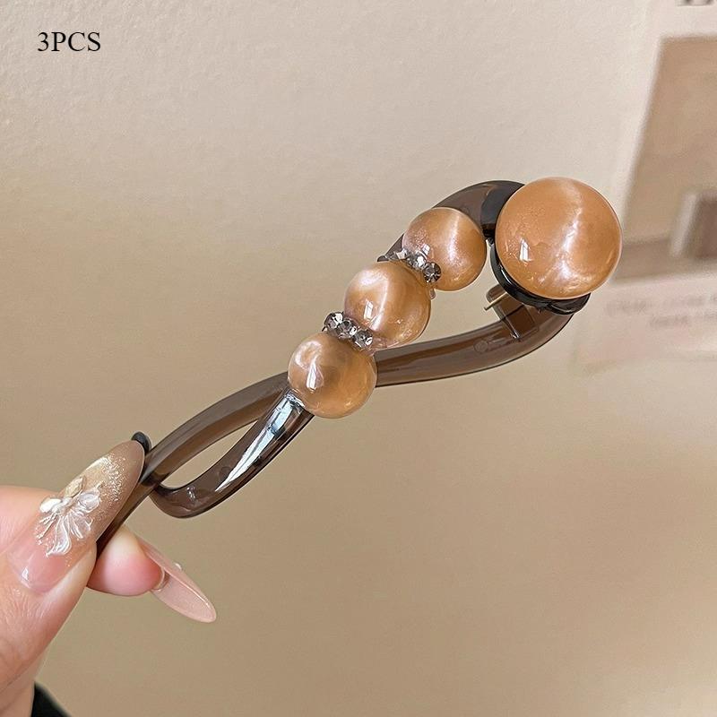 

3 шт. Заколка для волос в французском стиле с градиентным жемчугом, прямая шпилька, новый дизайн высокого класса, аксессуар для волос на затылок для причесок AFMX0049