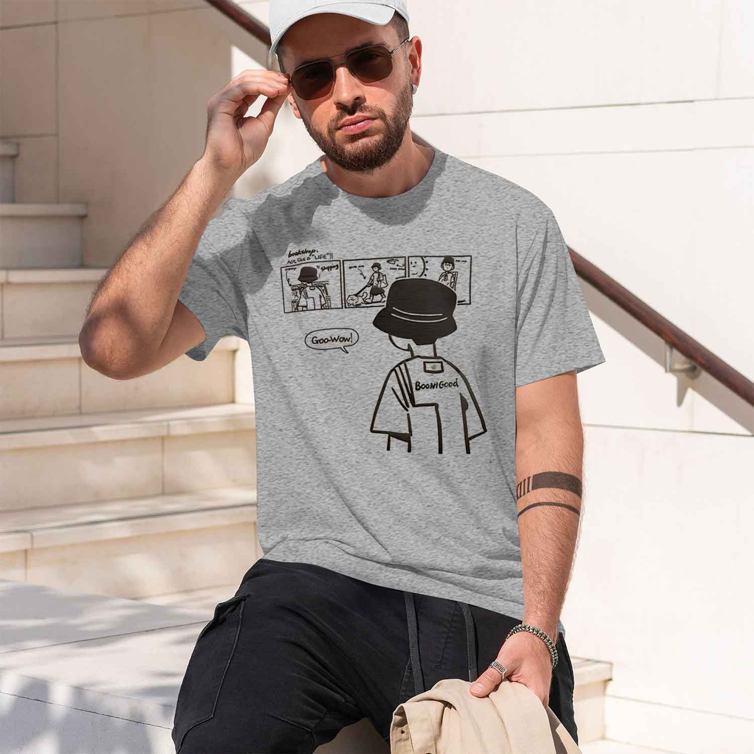 2026 New Model Unisexs Summer 100 Cotton Fashionable Casual Loose Trendy Pattern Printed Round Neck Short Sleeve Tshirt S