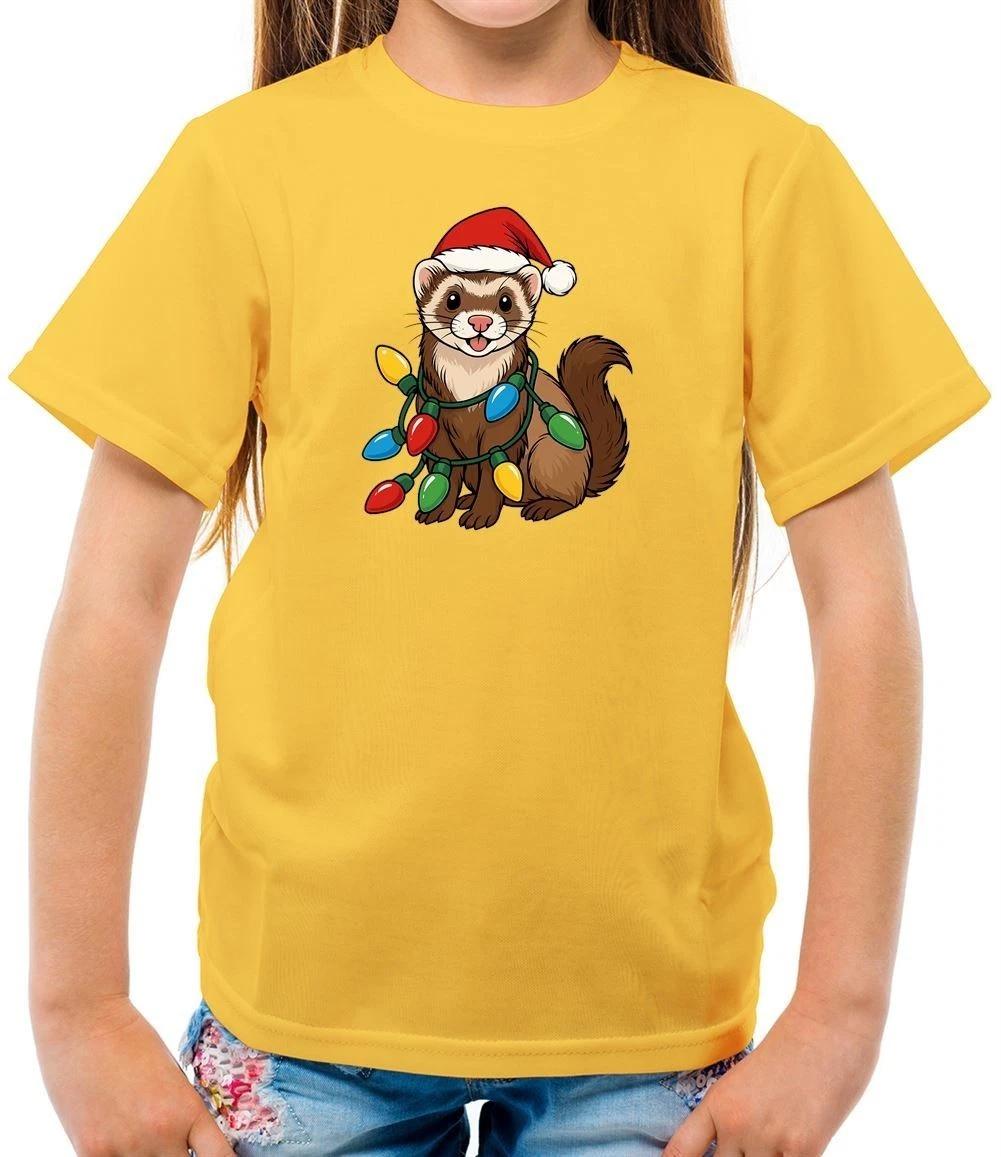 

Ferret Christmas Lights - T-Shirt - Ferrets Animals Love Holiday Cute Animals 110