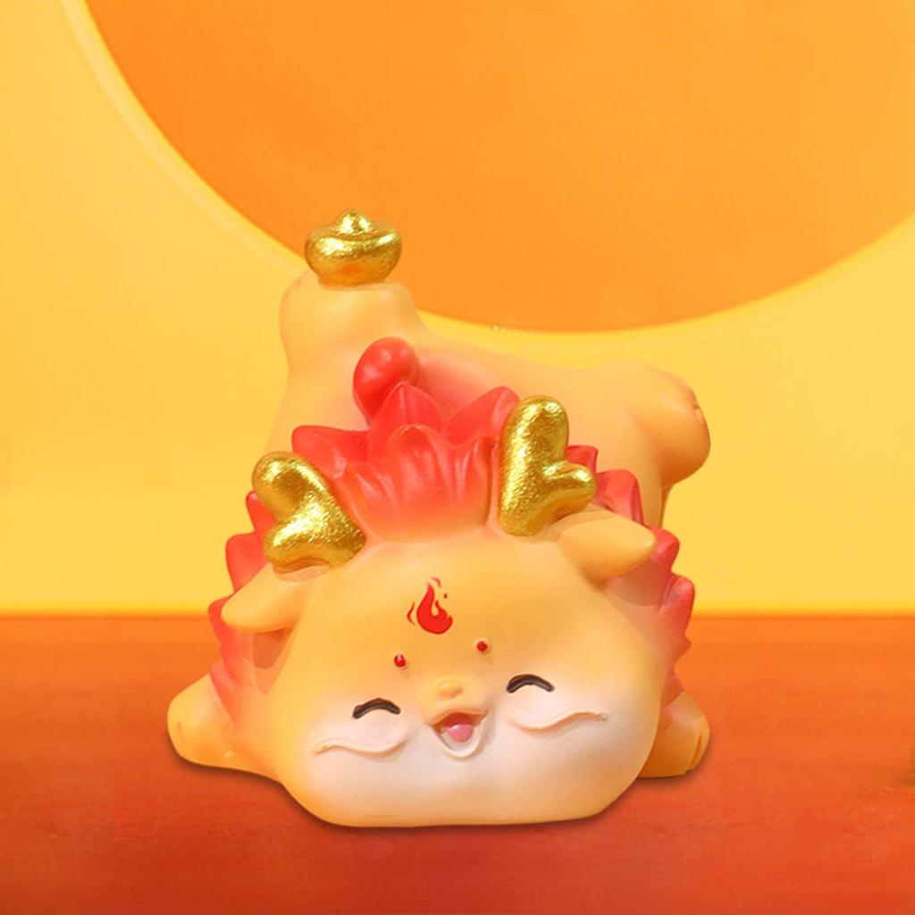 Chinese Year Dragon Statue Mini Sculpture Miniature Figurine for Living Room Home