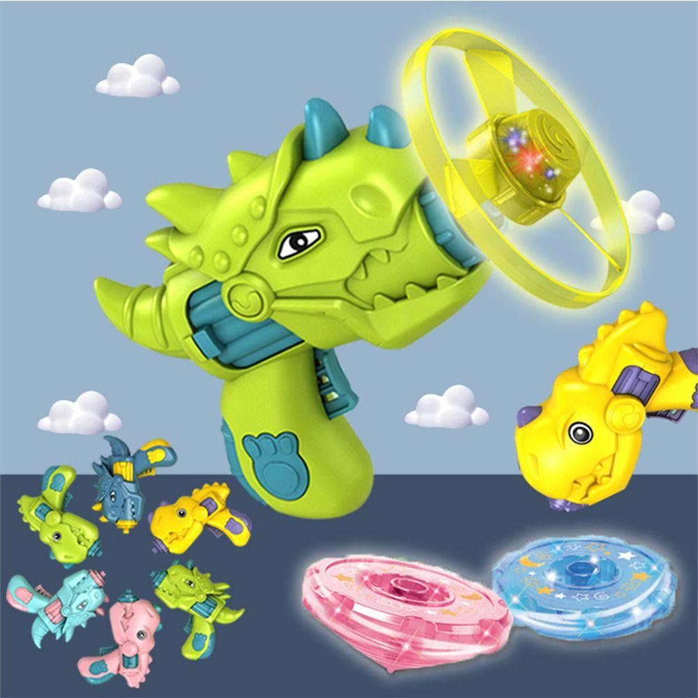 Flying Toys Flashing Spinng Top UFO Disks Gyro Dinosaur Launcher Birthday Gift
