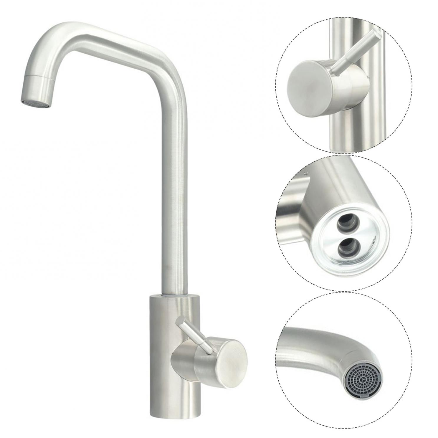 

2 Holes Kitchen Faucet Cold And Hot Mixer Tap Contemporary