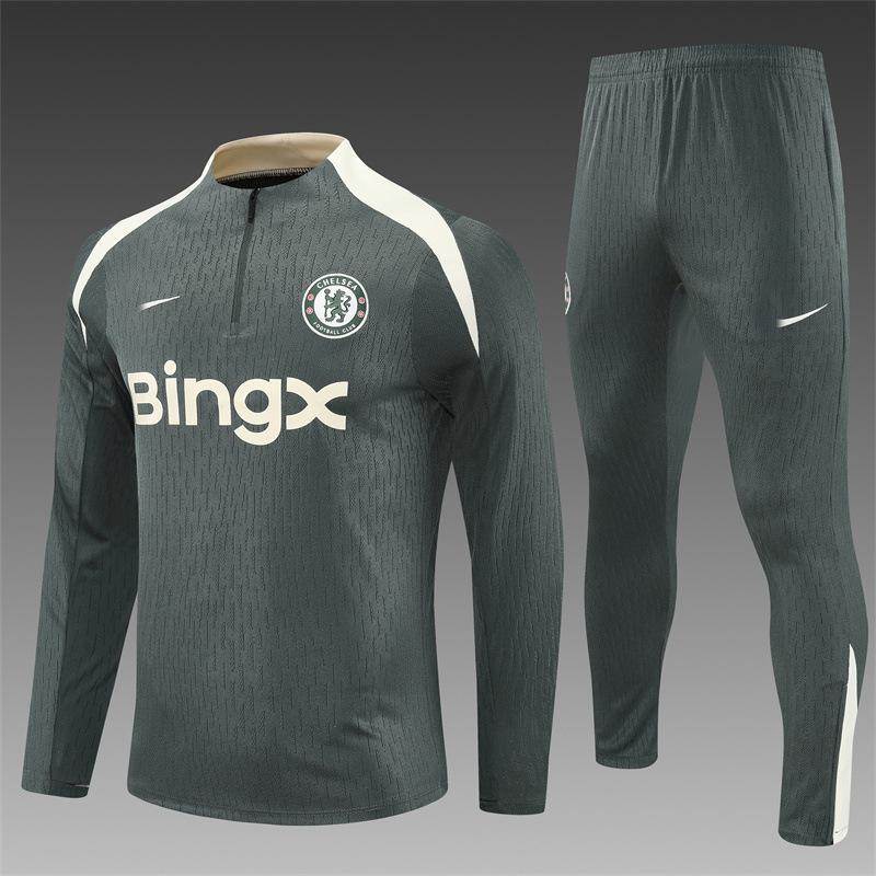 Chelsea Football Jersey Game Training Jersey Set Autumn And Winter Semi-Pull Pre-Game Warm-Up Jersey Children'S Short Sleeves