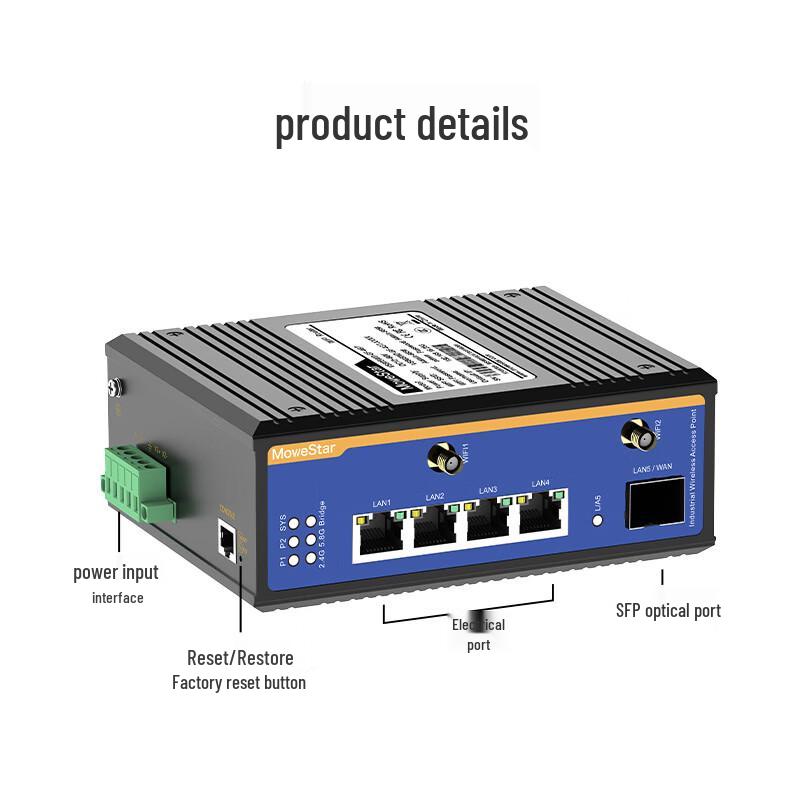 MoweStar VS805WD-GF-4GT Industrial Wi-Fi 6 Dual-Band Gigabit Router (CN Version)